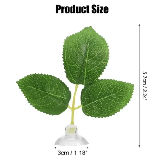 Unique Bargains Betta Fish Leaf Pad Hammock Plants for Fish Tank Green 2.24"x1.61" image {3}