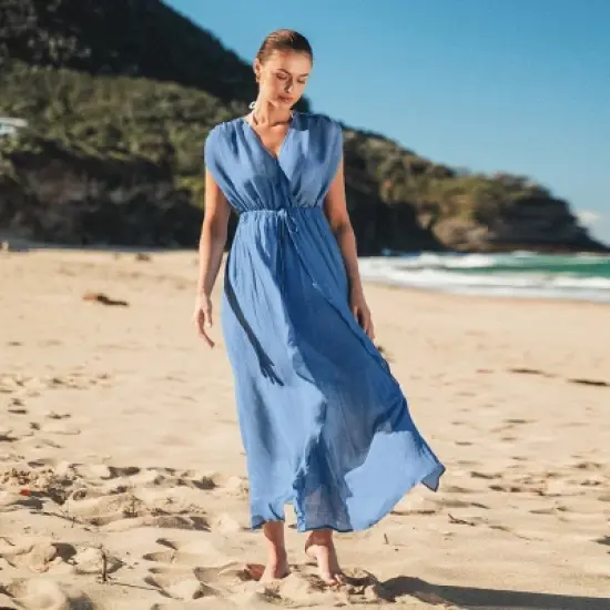 Women's Dreamy Drawstring Ruffled Cover-Up Dress - Cupshe image {5}