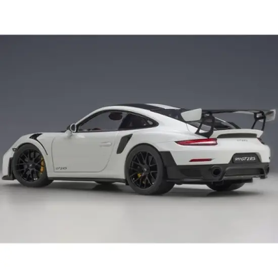 Porsche 911 (991.2) GT2 RS Weissach Package White with Carbon Stripes 1/18 Model Car by Autoart image {5}