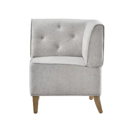 Axbridge Modern Fabric Fully Upholstered Tufted Back 3pc Corner Nook Light Gray - Powell image {9}