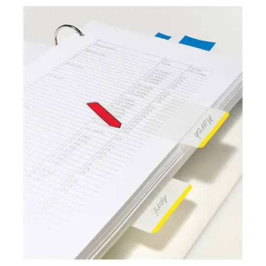 Post-it 24ct 2" Durable Lined Filing Tabs 4 Colors: Removable Plastic Filing Accessories, Multicolored, 1.5" x 2.0" image {5}