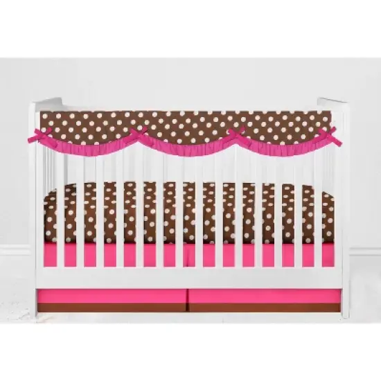Bacati - Buttefly Pink Chocolate 10 pc Crib Bedding Set with Long Rail Guard Cover image {10}