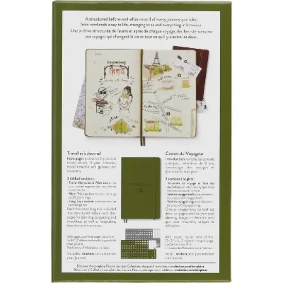 Moleskine Guided Journal 5.12"x8.25" Travel: Hard Cover, Acid-Free Paper, Elastic Closure, 400 Pages, Green image {8}