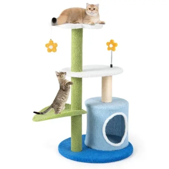 Costway 4-Tier Modern Cat Tree Tower Kitten Activity Center with Sisal Scratching Post image {9}