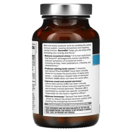 Quality of Life Serenelle, Stress Management, 60 VegiCaps image {2}
