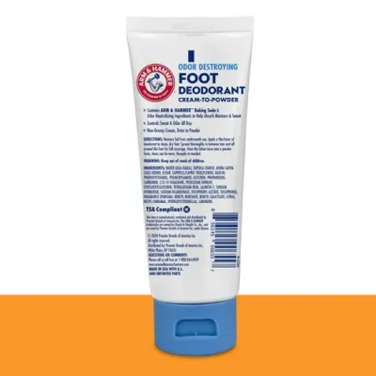 Arm & Hammer Odor Destroying Foot Deodorant Cream-to-Powder - 3.4oz image {1}