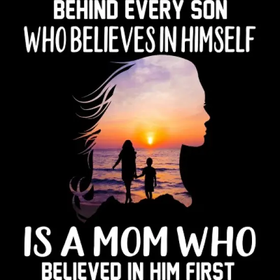 Women's Design By Humans Mother Behind Every Son Who Believes In Himself Is A Mom By corndesign Racerback Tank Top image {1}