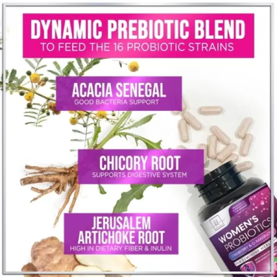 Probiotics For Women 60 Billion CFU - Women's Digestive & Vaginal Health - 60 Capsules;120 Capsules image {4}