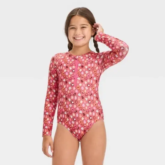 Girls' Wild Leopard Spots One Piece Rash Guard - Cat & Jack&trade; image {3}