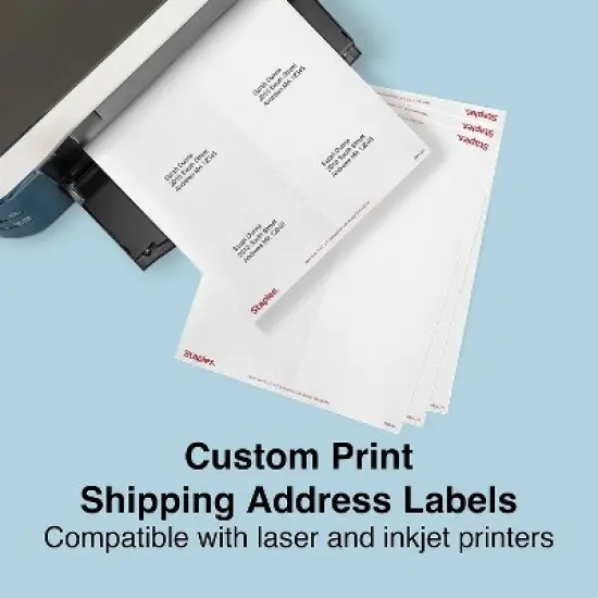 Staples Laser/Inkjet Shipping Labels 3 1/3" x 4" White 6 Labels/Sheet 479876 image {3}