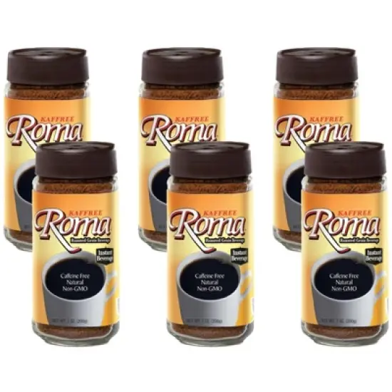 Kaffree Roma Instant Roasted Grain Beverage Caffeine Free - Case of 6/7 oz image {6}