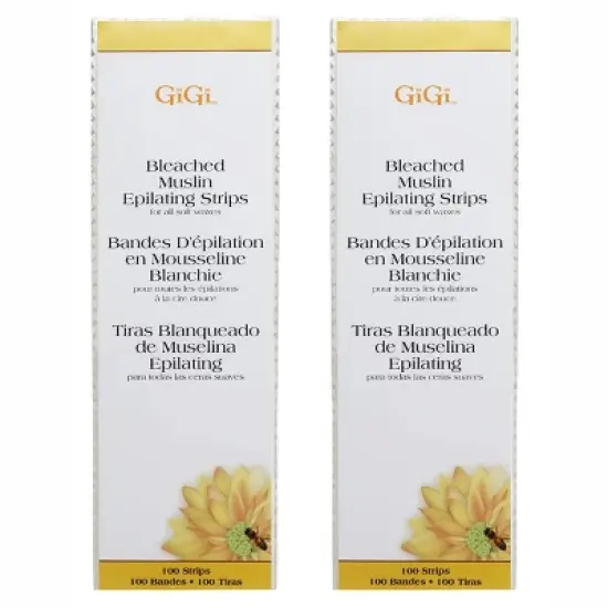 Gigi Bleached Muslin Epilating Strips 100 Piece - Large (PACK OF 2) image {5}