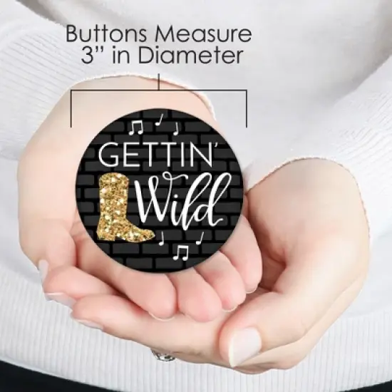 Big Dot of Happiness Nash Bash - 3 inch Nashville Bachelorette Party Badge - Pinback Buttons - Set of 8 image {6}