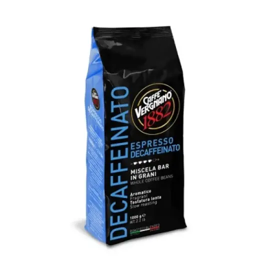Caffe Vergnano Decaffeinated Espresso Whole Bean Coffee 2.2lb/1kg image {4}