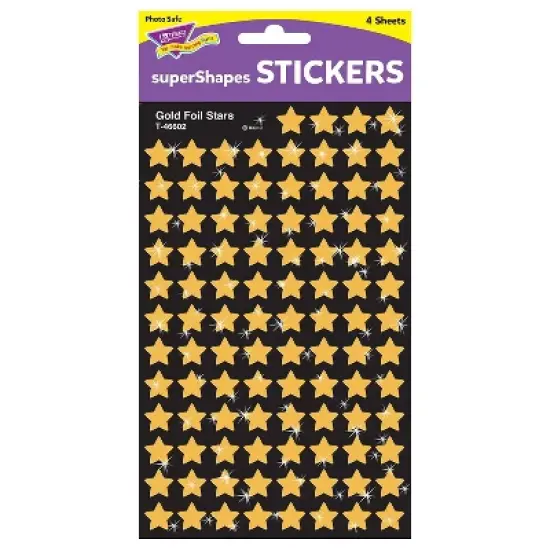 Trend Enterprises SuperShapes Stickers Gold Stars T-46602 image {2}