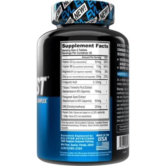Evlution Nutrition EVL TEST - Testosterone Support Complex - 30 Servings image {1}
