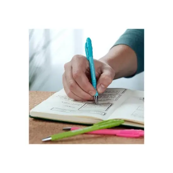 Paper Mate FlexGrip Ultra Retractable Ballpoint Pen Medium Point 1.0mm Black Ink Dozen (2204001) image {3}