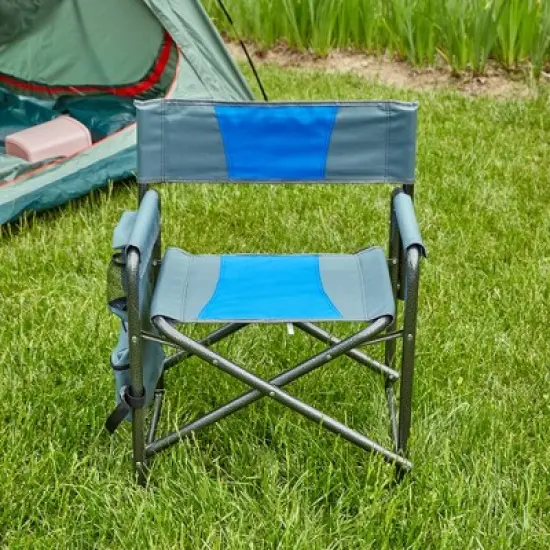 KTMBDW Oversized Padded Folding Outdoor Chair with Storage Pockets and convenient side table for indoor, Outdoor Camping, Picnics and Fishing image {1}