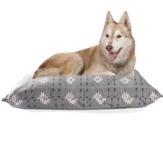 PetShop by Fringe Studio Geometric Pillow with Poly Fill Dog Bed - L - Gray image {1}