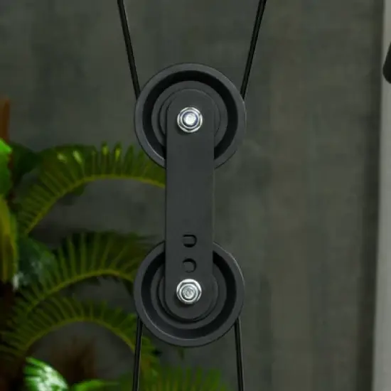 Soozier Multi-Functional Power Cage with Cable Pulley System, 15-Level Squat Rack, Pull up Stand and Push up Stand image {5}