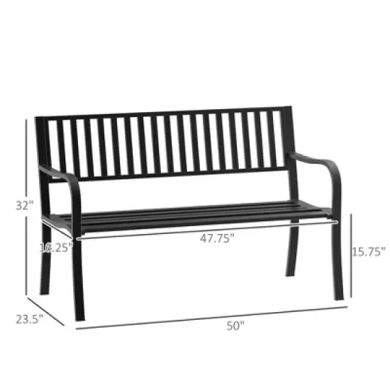 Dexmalle Backreat Withcurved Armrests Patio Garden Bench image {5}