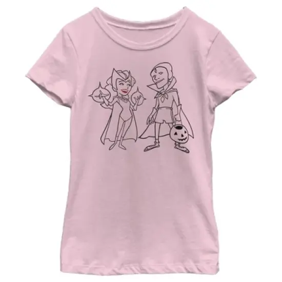 Girl's Marvel WandaVision Outline Sketch T-Shirt image {3}