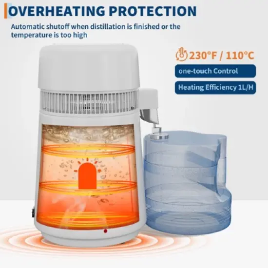 Distilled Water Machine 1 Gallon 4L Home Desktop Water Distiller Purifier Water Purification Filter Electric Water Distiller Countertop image {7}