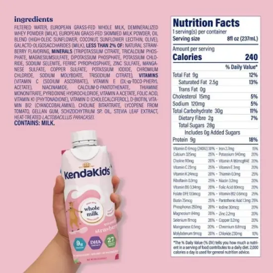 Kendakids Complete Nutrition Shake - Smooth Strawberry - 6pk/48oz image {9}