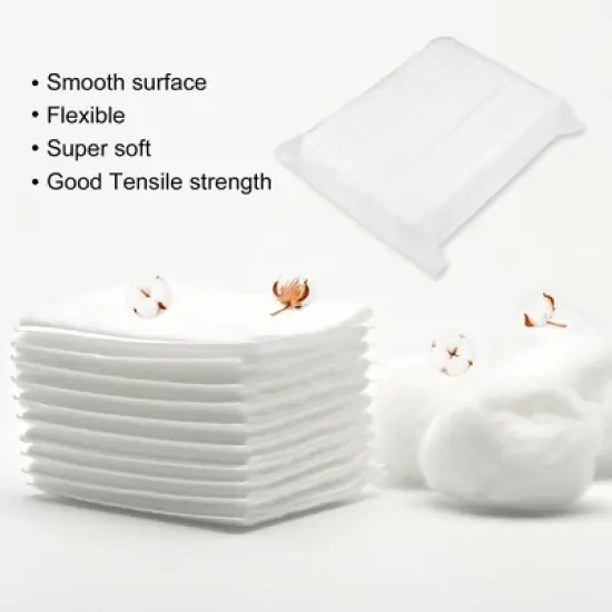 Unique Bargains 222pcs Makeup Facial Cotton Pads Lip Eye Makeup Remover Pads Soft Gentle Makeup Tools White image {2}