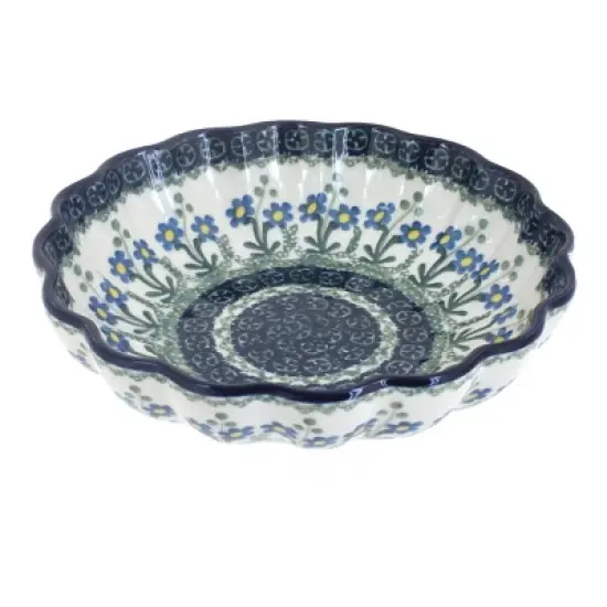 Blue Rose Polish Pottery 249 Ceramika Artystyczna Medium Scallop Dish image {3}