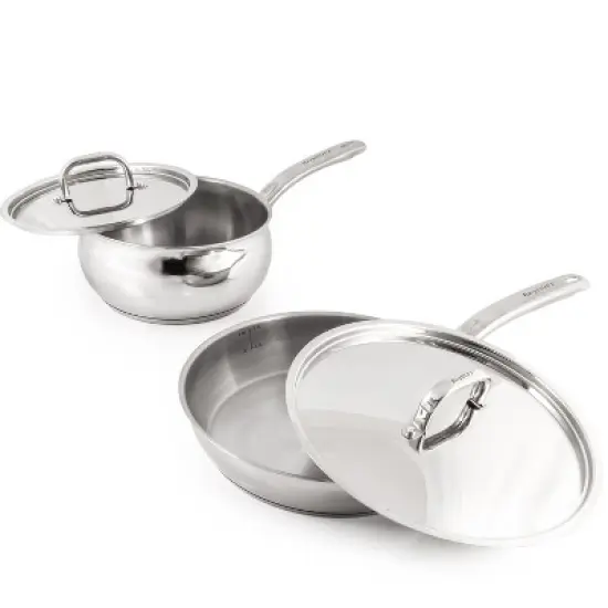 BergHOFF 12Pc 18/10 Stainless Steel Cookware Set with Stainless Steel Lid, Belly Shape image {6}