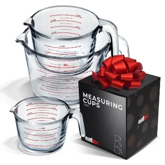 JoyTable Glass Measuring Cups Set, Liquid Measuring Cups, Glass Measuring Cup Set image {8}