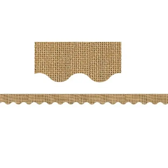 Teacher Created Resources Burlap Scalloped Border Trim 6 Packs (TCR3552) image {1}