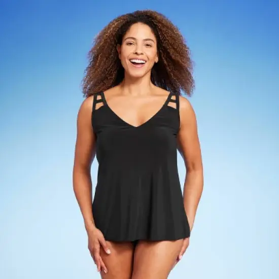 Women's UPF 50 Cut Out Strap Tankini Top - Aqua Green&reg; image {2}