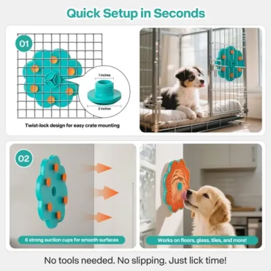Alforpaws Pet Feeding Mat Lick&lsquo;A&rsquo;Disk, Dog Lick Mat Summer Slow Feeder for Dogs image {4}