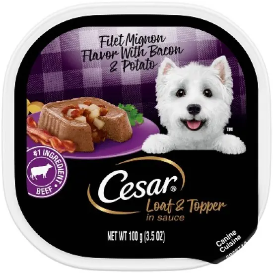 Cesar Loaf and Topper in Sauce Small Breed Wet Dog Food image {10}
