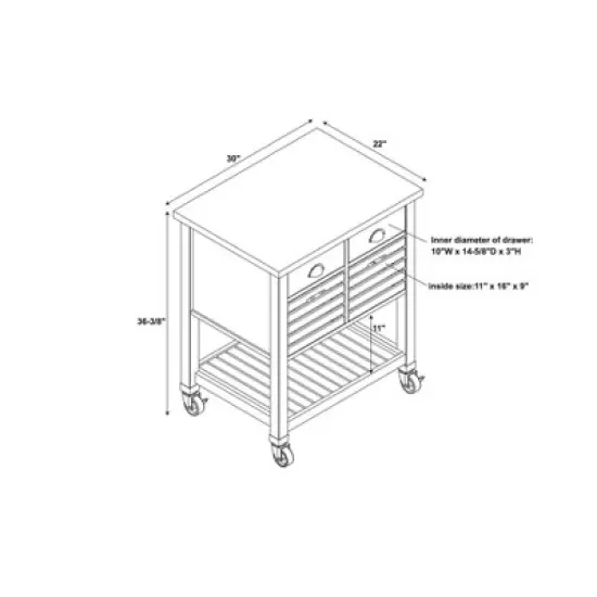 Robbin Kitchen Cart - Linon image {13}
