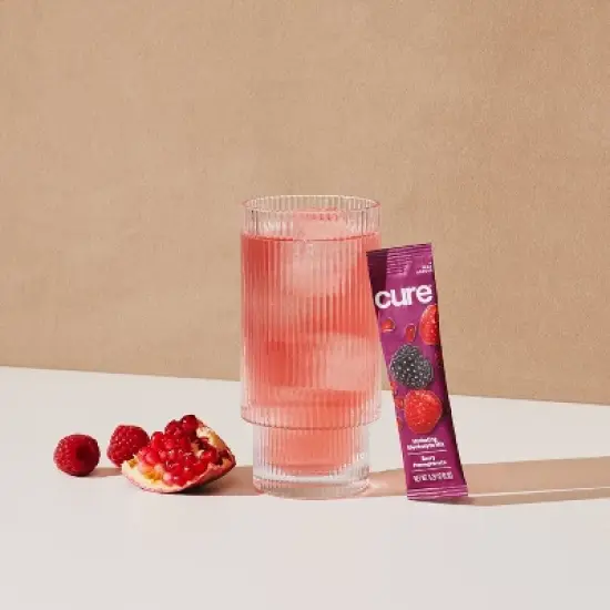 Cure Hydration Electrolyte Vegan Drink Mix Powder - Berry Pomegranate - 2.3oz/8pk image {3}