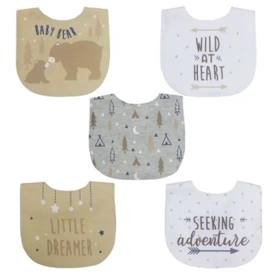 Neat Solutions Aspirational Sayings Printed Water-Resistant Lined Infant Bib Set - 5pk image {5}