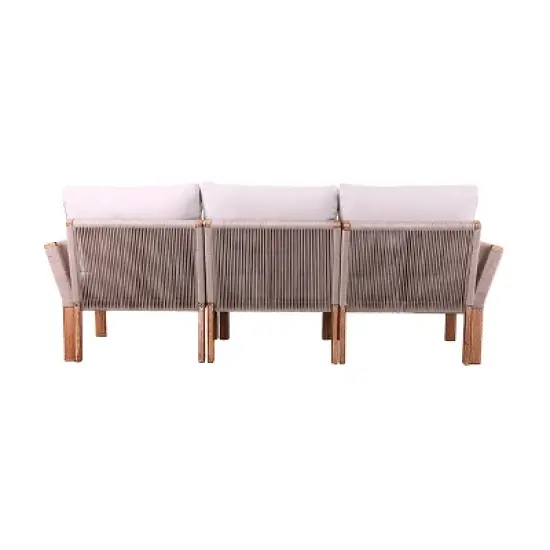 Brendina Outdoor 3-Seater Sofa - Natural with Gray Cushions - SEI image {6}