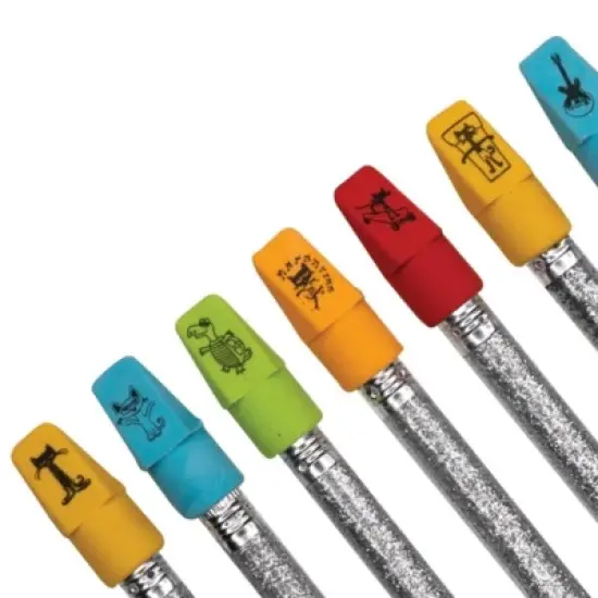 Groovy Pete the Cat Theme Eraser Caps (25 Pack) - Colorful Fun for #2 Pencils image {3}