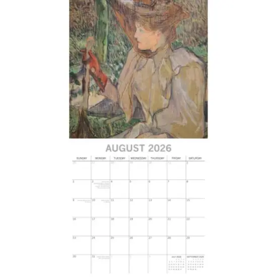 2026 Square Wall Calendar, Toulouse-Lautrec, 16-Month Arts & Antiques Theme with 180 Reminder Stickers (12x12 In) image {2}