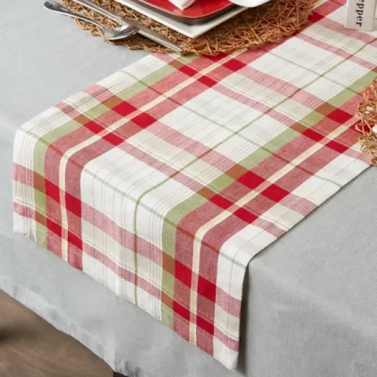 Design Imports  Christmas Plaid Table Runner, Orchard, 14X72" image {4}
