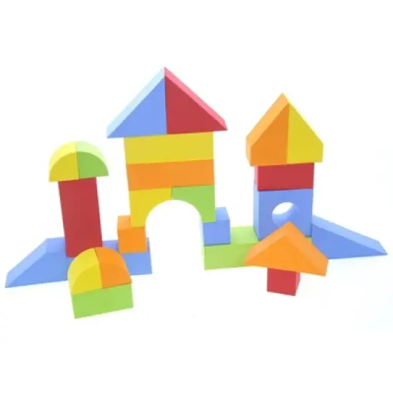 Link Worldwide 131 Piece Foam Building Blocks Creative Educational EVA Foam Bricks Toys Playset  Large, Soft, Stackable Blocks for Toddlers & Kids image {2}