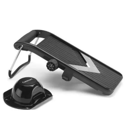 Cuisinart V-Blade Mandoline: Stainless Steel & Plastic Slicer, 2 Blades, Soft-Grip Handle, Freestanding, Black image {6}