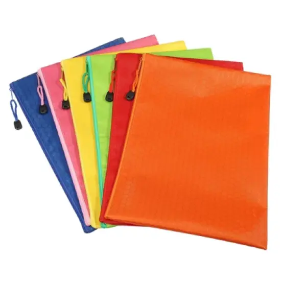 Unique Bargains Waterproof Cloth Zipper Home Office Travel File Bags 12 Pcs image {5}