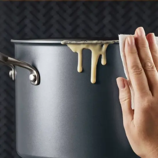 Circulon A1 Series with ScratchDefense Technology 8qt Nonstick Induction Wide Stockpot with Lid Graphite image {3}