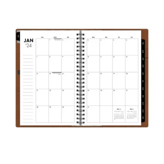 ASMBLD 2024 Refillable Planner 5"x8" Weekly/Monthly Faux Leather Tan image {6}