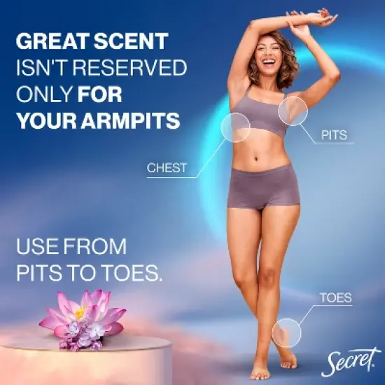 Secret Whole Body Deodorant Spray - Lilac & Waterlily - Aluminum-Free 3.5oz image {5}