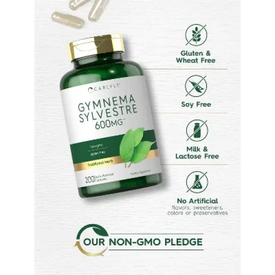 Carlyle Gymnema Sylvestre Leaf 600mg | 200 Capsules image {3}